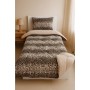 ETE HOMETEX TEK KİŞİLİK LÜX WELSOFT YORGAN SETİ LEOPAR BEJ 155X215CM 8696474231961